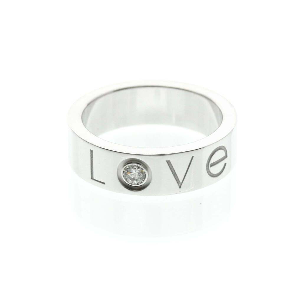 CARTIER 18k Silver Diamond Love Ring